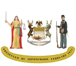 Flag of Michigan, (obverse, 1837–1865)