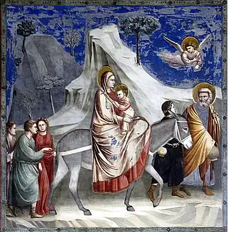 Flight into Egypt by Giotto c. 1304