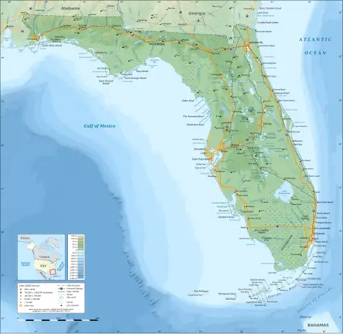Image 1Topographic map of Florida (from Geography of Florida)