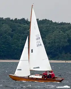 A Folkboat, a class of clinker-built long-keeled cruiser/racer