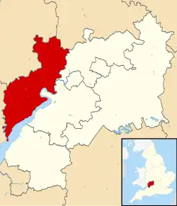 Forest of Dean shown within Gloucestershire