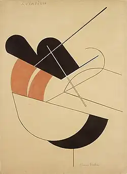 Francis Picabia, 1922, Aviation, ink, crayon, watercolor on paper, 79.9 x 54 cm, RISD Museum
