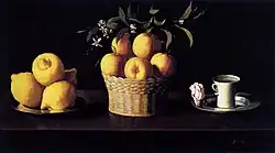 Francisco de Zurbarán, Still Life with Lemons, Oranges and a Rose, 1633