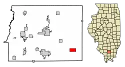 Location of Thompsonville in Franklin County, Illinois.