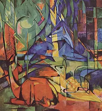 Franz Marc, Rehe im Walde (Deer in Woods), 1914, Kunsthalle Karlsruhe