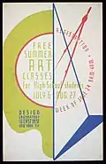 (1936-1938) Poster advertising free summer art classes for students in high school