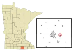 Location of Hayward, Minnesota