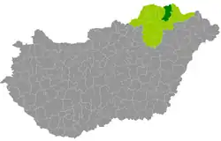 Gönc District within Hungary and Borsod-Abaúj-Zemplén County.