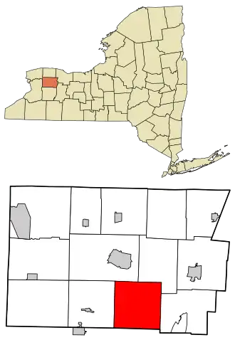 Location in Genesee County and the state of New York.