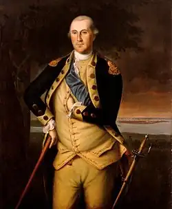 General Washington wearing the buff and blue