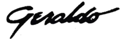 The word "Geraldo" in black, cursive typeface