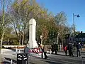 Remembrance day commemoration event outside the war memorial, photographed 11th November 2012.[28]