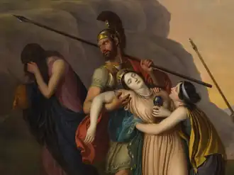 Antigone Condemned to Death by Creon (Detail), oil on canvas (1845)