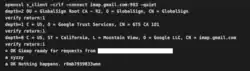 Connecting to Gmail IMAP service using openssl, demonstrating the hidden xyzzy command