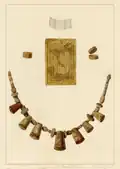 Rectangular gold plaque and amber necklace from Little Cressingham[18]
