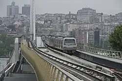 Train arriving from southwest.