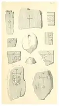 Fragments of household devices (carvings as owner's marks)
