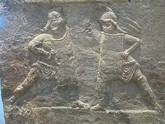 Gravestone for gladiator Aquilus (1st half of the 1st century)