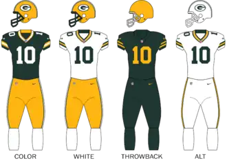 Green Bay Packers uniforms