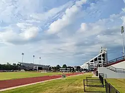 Groseclose Track at Brown Stadium stands with Malone Stadium