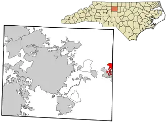 Location in Guilford County and the state of North Carolina.