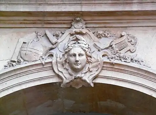 Rococo mascaron in the courtyard of the Hôtel Le Lièvre de la Grange (Rue de Braque no. 4–6), Paris, designed by Victor-Thierry Dailly, 1734-1735