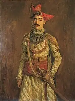 Portrait of Maharaja Tukoji Rao III Pawar