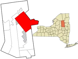 Location in Hamilton County and the state of New York