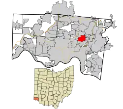 Location in Hamilton County and the state of Ohio.