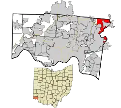 Location in Hamilton County and the state of Ohio.