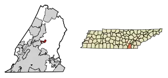Location of Lakesite in Hamilton County, Tennessee.