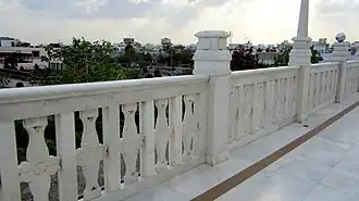 handrails of white marble Hindu temple