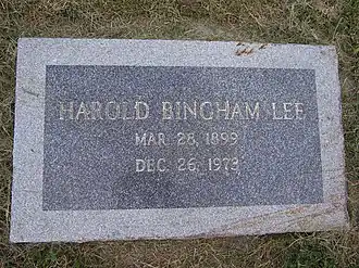 Headstone of Harold B. Lee
