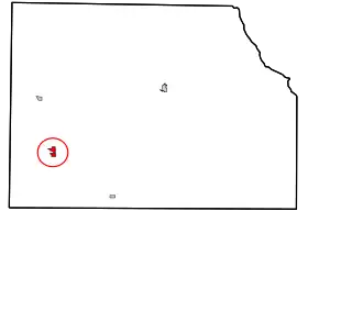 Location in Harper County and the state of Oklahoma.