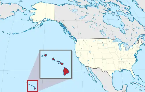 Location of Hawaii within the United States