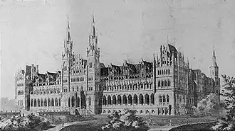 Drawing of Healy Hall