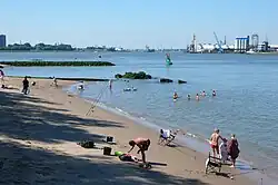 Beach on the river Maas, Heijplaat, Rotterdam