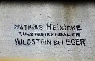 Brand Stamp of Mathias Heinicke as of 1931