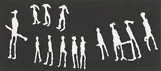 Rock art figures showing people