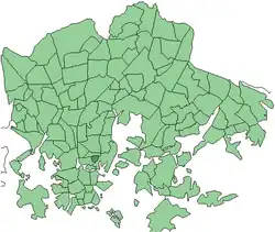 Position of Torkkelinmäki within Helsinki