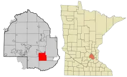 Location of Edina within Hennepin County, Minnesota
