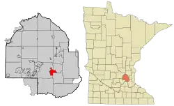 Location of Hopkins within Hennepin County, Minnesota