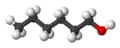 Spacefill formula of 1-hexanol