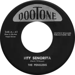 A black label listing "Hey Señorita" as the A-side track of the US single release