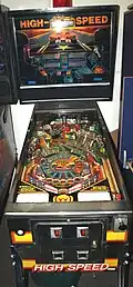 High Speed pinball machine full view