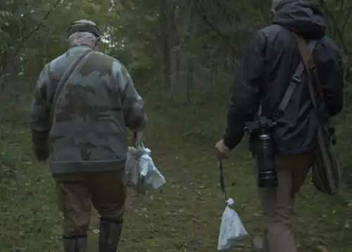 Holding bags used for transportation and holding of birds before banding.