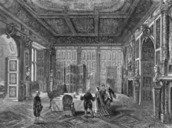 The Gilt Chamber illustrated in 1877 (while the room is depicted correctly, the artist has added imaginary figures at half scale by mistake)