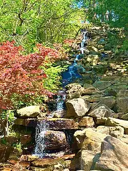 A waterfall in the park.