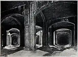 Honor Oak Reservoir interior view 1909