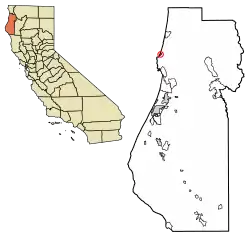 Location of Big Lagoon in Humboldt County, California.